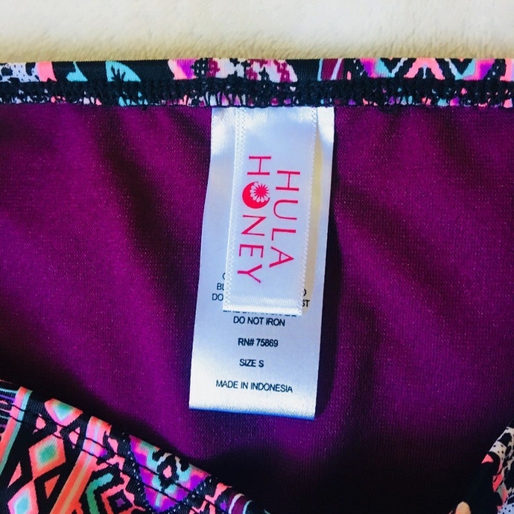 Hula Honey Bikini Bottom Purple Print Small - Picture 3 of 7